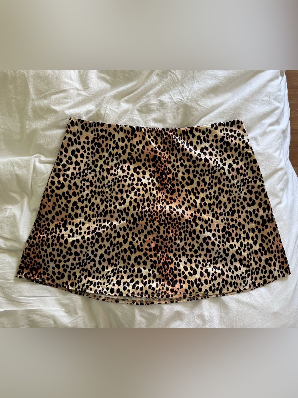 Princess Polly Curve Satin Leopard Print Skirt